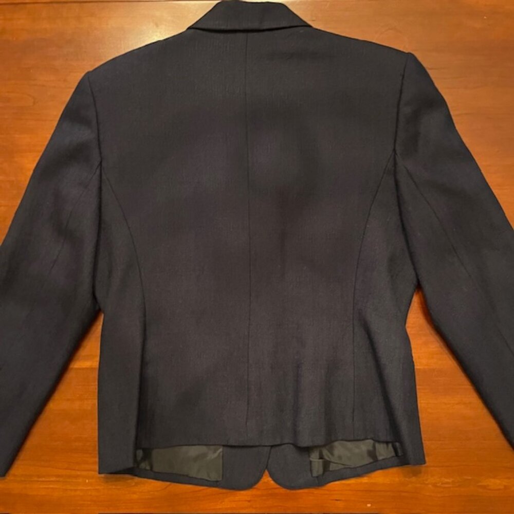 Women’s Navy blazer Suit Jacket Gold Button office work business casual 12P - Picture 5 of 11